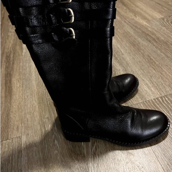 Gentle Souls Brown Pebbled Leather Buckle Riding Boot 7.5 - Picture 5 of 9